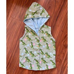 Reversible Kids Hoodie Vest Easter Dinosaur/Blue 5/6T